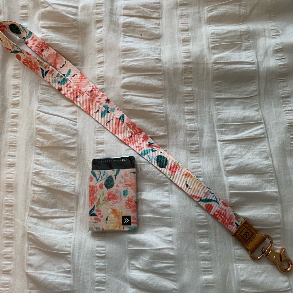 Thread wallet lanyard